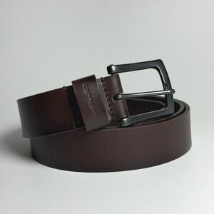 Carhartt Mens 50 Brown Full Grain Leather Work Belt WB5510-M Gunmetal Buckle